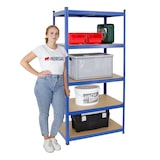 thumbnail of PROREGAL Mega Deal 5x étagère robuste ODIN | HxLxP 180x90x60cm | Charge du compartiment 175kg | Bleu | étagère de garage étagère de cave