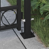 thumbnail of vidaXL Zauntor mit gewölbter Spitze und 2 Pfosten 105x204 cm Schwarz