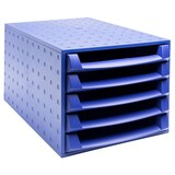 thumbnail of Exacompta - Réf. 221101D - THE BOX - Caisson 5 tiroirs ouverts  -  Dimensions extérieures : Prof. 38,70 x l 28,4 x H 21,8 cm - Bleu cobalt