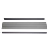 thumbnail of Abschluss-Set für WPC-Sichtschutz Sarthe, Abschlussprofil Windschutz, Alu-Pfosten ~ 90cm, grau