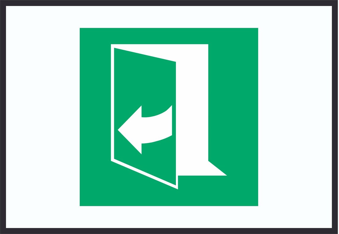 Tür öffnet durch Ziehen auf der rechten Seite Symbol A5 Rückseite selbstklebend Schild