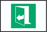 thumbnail of Tür öffnet durch Ziehen auf der rechten Seite Symbol A5 Rückseite selbstklebend Schild