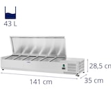thumbnail of Royal Catering Opzetkoelvitrine - 140 x 33 cm - 6 GN 1/4 containers