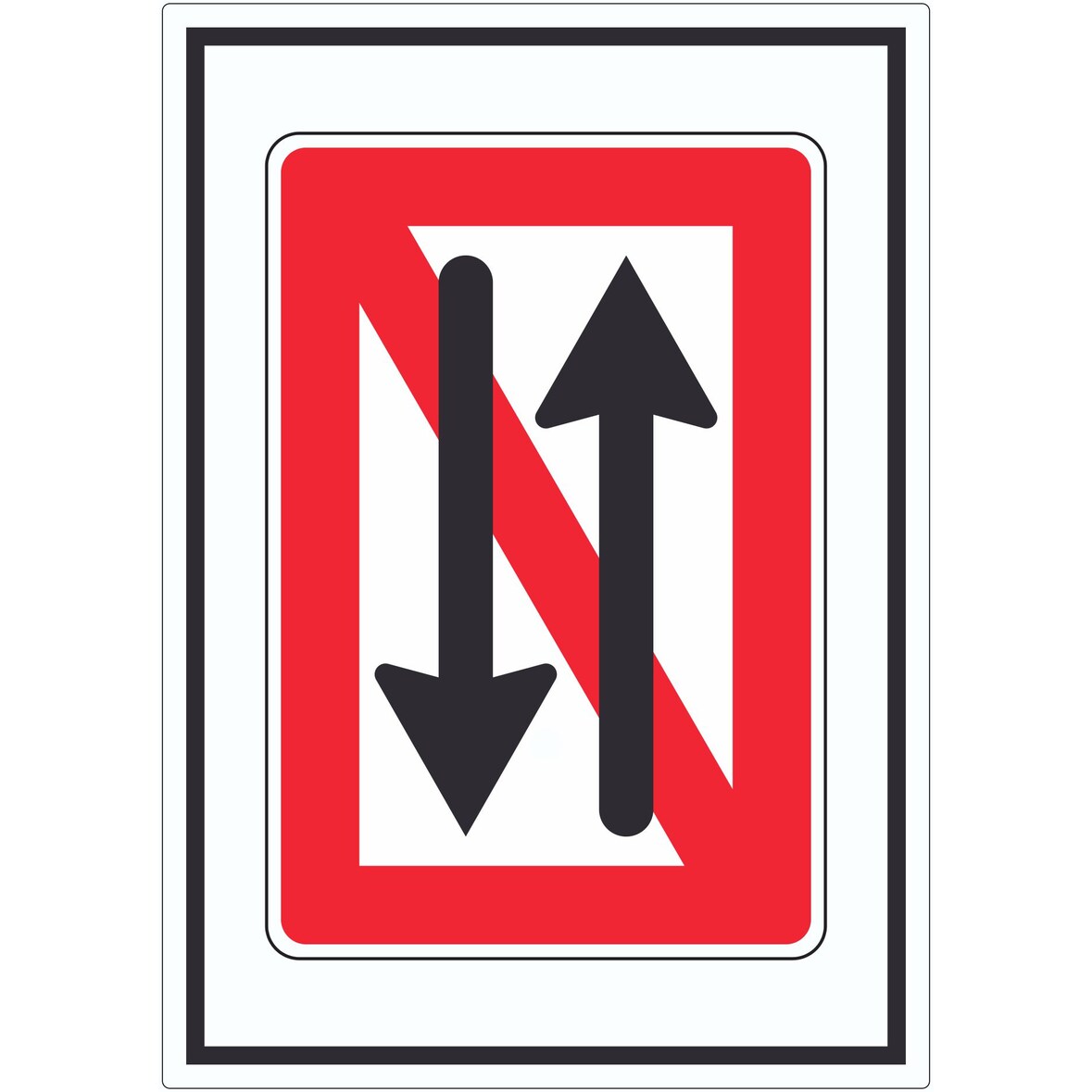 Begegnen und überholen verboten Symbol Aufkleber  A3 (297x420mm)