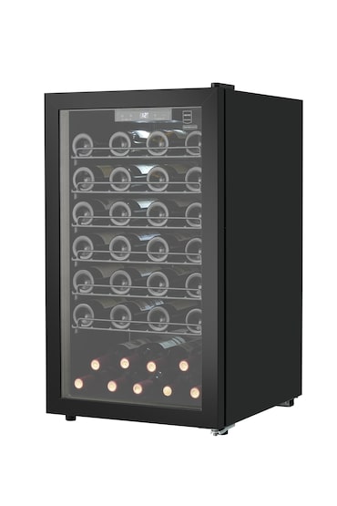 METRO Professional Frigorifero per vini GWC2052, acciaio inox / vetro, 49 x 57.5 x 85.5 cm, 52 bottiglie, 126 L, nero