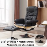 thumbnail of Massagesessel 79x79x106 mit 5-Punkt-Massage, Heizfunktion, PU-Leder, Verstellbare Rückenlehne, 360° Drehbar, Fußhocker Inklusive, Schwarz