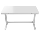 thumbnail of Elektrisch verstelbaar bureau / thuiswerkplek - Wit glas - 120x60 cm