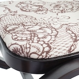 thumbnail of Cadeira de baloiço M41, poltrona de baloiço Poltrona TV, madeira maciça ~ aspeto nogueira, tecido/têxtil jacquard castanho