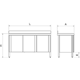 thumbnail of MOBINOX-Wandtisch C/2 Schiebetüren 1000x600x850 mm.