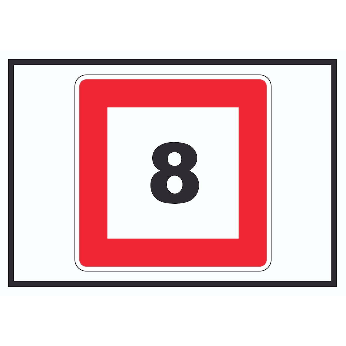 Höchstgeschwindigkeit 8 km/h nicht zu überschreiten Schild mit Symbol A6 (105x148mm)