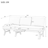 thumbnail of Merax Outdoor Lounge 3-Sitzer-Sofa, verzinkter Eisen, 5-stufig verstellbare Neigung (bis 55°) & Seitenablage, Beige