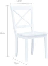 thumbnail of vidaXL Esszimmerstühle 6 Stk. Weiß Gummiholz Massiv