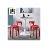 thumbnail of 12 Tabourets Gigognes empilables BM HOME TAB-ROUGE en plastique, légers pour la maison, salle de classe, cuisine, jardin