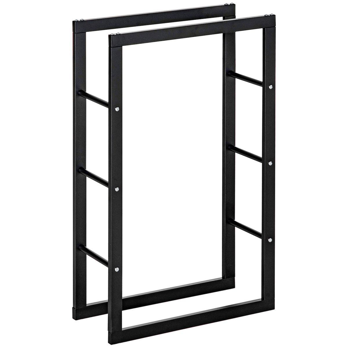 STILVORA Kaminholzständer Feuerholzregal aus Metall Schwarz 100x60x25 cm mit beschichtetem Stahlrahmen bis 97 kg, für Kaminholz innen und außen
