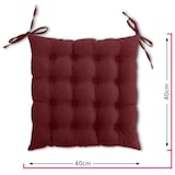 thumbnail of Sitzkissen Stuhlkissen 40x40 OEKO-TEX  - dunkelrot weinrot Sitzauflage Bank Polster Sitzpolster mit Bändern / Schleife, Indoor / Outdoor