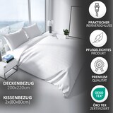 thumbnail of Leonado Vicenti Satin Bettwäsche 200x220 cm 100% Baumwolle Damast Weiss mit Reißverschluss