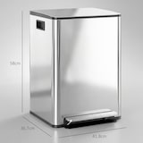 thumbnail of HOMCOM Balde de Lixo de Cozinha com 2 Compartimentos 2x20L Pedal Fechamento Suave e Cubo Amovível  Prata