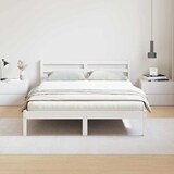 thumbnail of vidaXL Bedframe met hoofdeinde Wit 210 x 160 cm Massief grenenhout