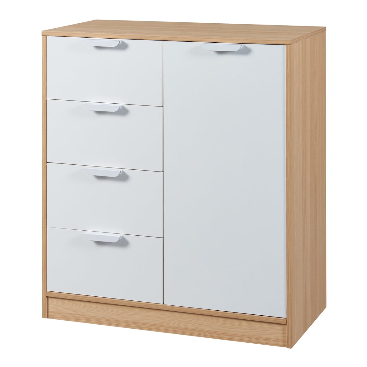 Helloshop26 - Kommode praktisches Aufbewahrungsmöbel für Eingangsbereich Wohnzimmer Schlafzimmer 90 x 80 x 40 cm MDF Eichenoptik 03_0009320