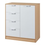 thumbnail of Helloshop26 - Kommode praktisches Aufbewahrungsmöbel für Eingangsbereich Wohnzimmer Schlafzimmer 90 x 80 x 40 cm MDF Eichenoptik 03_0009320