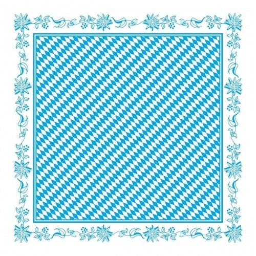 Mank Tischdecke Airlaid Bayern, 80 x 80 cm, 20 Stück - Volksfest Wiesn Bavaria bayerisch Rauten