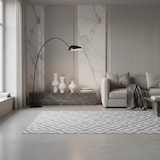 thumbnail of Teppich Flur Geo-Muster Pflegeleicht Waschbar Strapazierfähig Wohnzimmer Schlafzimmer Grau 140x200 cm – INN von Kadima Design