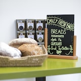 thumbnail of Securit® Tischtafel "Elegant" A4 – Holz mit lackierter Teakholz-Oberfläche