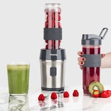 thumbnail of H.Koenig Mini Smoothie Maker Stand Mixer, Blender elektrisch, Verplaatsbaar Compact 570mL SMOO9 BPA-vrij 300W, 2 draagbare flessen, Zilver/Zwart