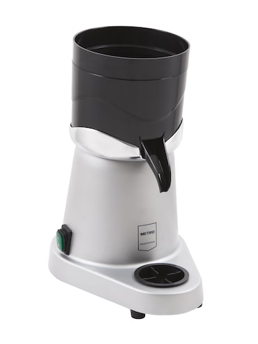 METRO Professional Exprimidor GJU1101, aluminio fundido/plastico, 30.86x21.8x37.44 cm, 180 W, bandeja antigoteo extraíble, 200ml/min, plata/negro