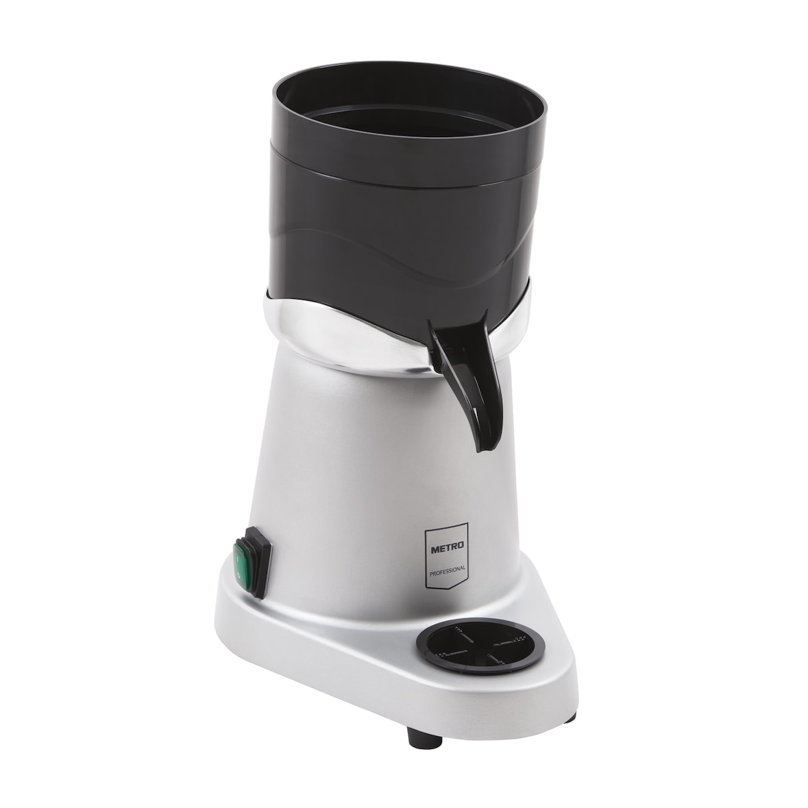 METRO PROFESSIONALl Presse-agrumes GJU1101,aluminium/plastique, 30,86 x 21,8 x 37,44 cm, 180 W, bac d’égouttage amovible, 200 ml/min, argenté/noir