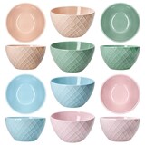 thumbnail of Pastelli 4tlg Set Müslischalen Keramik bunt pastell Waffel-Muster Dessert Bowl