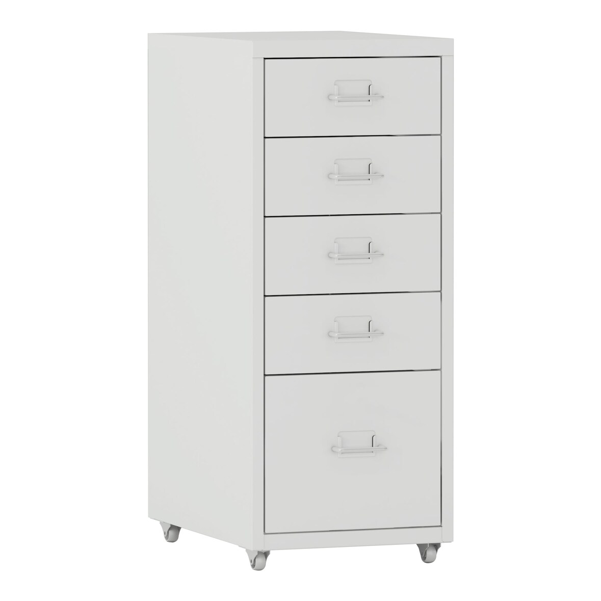 Helloshop26 - Caisson de bureau meuble de rangement pour documents dossiers fournitures de bureau à roulettes avec 5 tiroirs 69 x 28 03_0006328