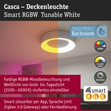 thumbnail of Paulmann Plafonnier LED Smart Home Zigbee 3.0 Casca IP44  RGBW+ 1750lm 230V 20W gradable Alu mat 75415