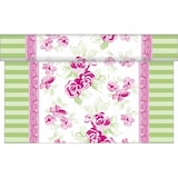 thumbnail of Sovie HOME Tischläufer Country Line in Rosa-Grün aus Linclass® Airlaid 40 cm x 4,80 m, 1 Stück - Streifen Ornamente Rosen