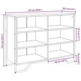 thumbnail of Helloshop26 - Buffet Sideboard Kommode Schrank Aufbewahrungseinheit Organizer für Küche Wohnzimmer Lounge 101 x 35,5 x 74,5 cm 02_0035812