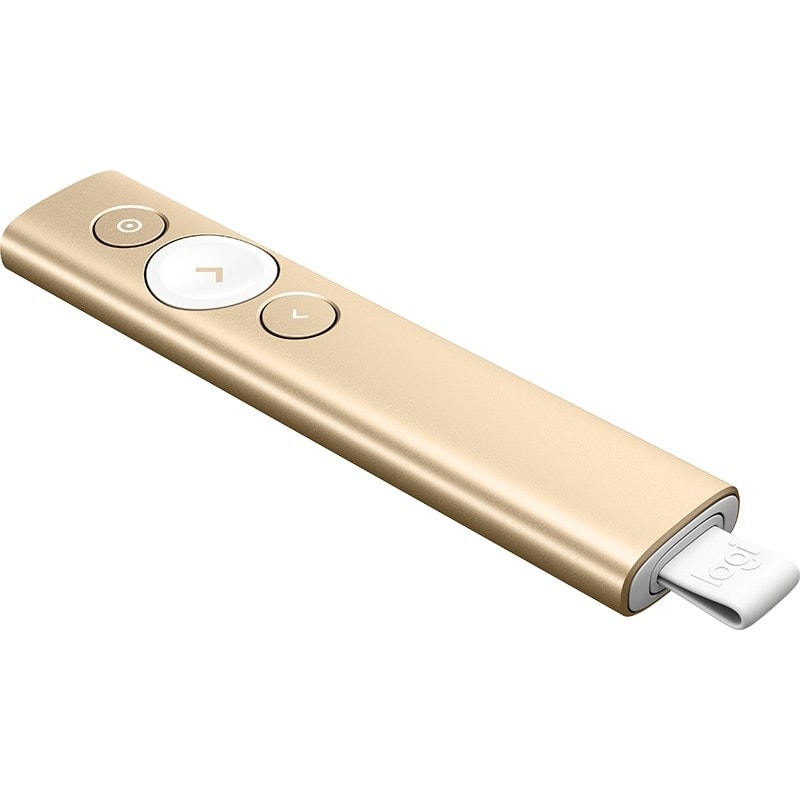 Apresentador sem fios Logitech Spotlight - 30 m de alcance - Vibração - Dourado 910-004862