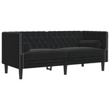 thumbnail of vidaXL 3-tlg. Chesterfield-Sofa-Set mit Nackenrollen Schwarz Samt