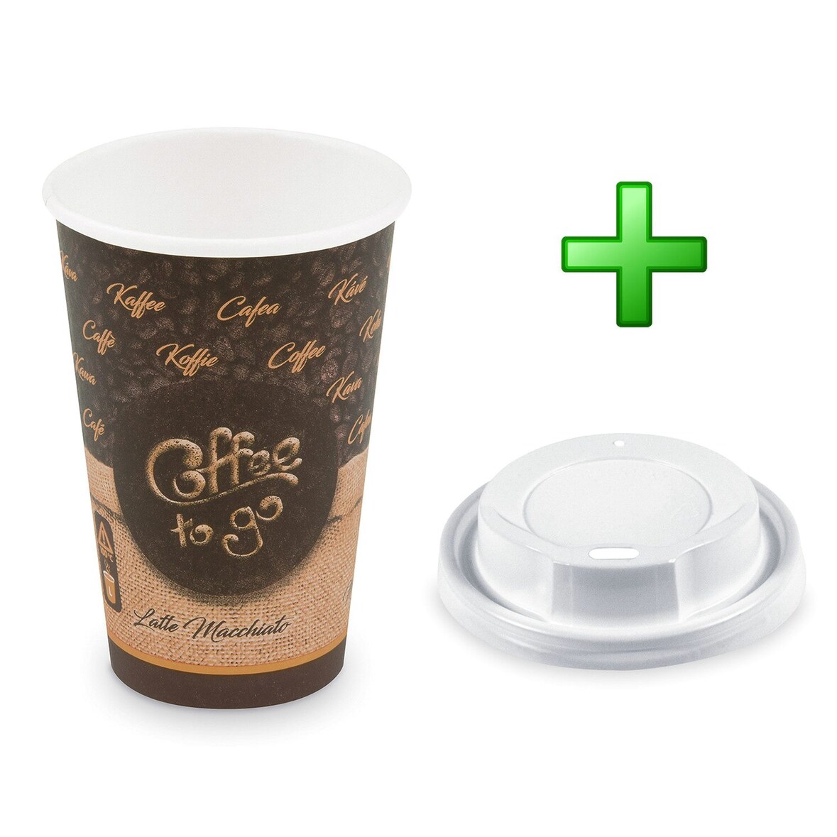 500x Kaffeebecher L 'Coffee To Go' Melange mit Trinkdeckel 250ml 330ml