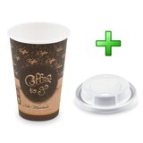 thumbnail of 500x Kaffeebecher L 'Coffee To Go' Melange mit Trinkdeckel 250ml 330ml