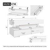 thumbnail of Merax 100*50*44cm hydraulisch höhenverstellbarer Couchtisch, mit LED-Beleuchtung, Bluetooth-APP-Steuerung, 2 Schubladen und offenem Stauraum, Weiß