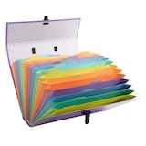 thumbnail of Exacompta - Réf. 56765E - Carton de 4 trieurs valisette avec poignée Aquarel - 18 compartiments - dim 32x24 cm - pour A4 - couleur mauve