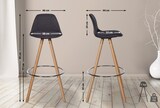 thumbnail of CHEFGASTRO Barhocker SALAMANCA Stoff Rund natura HxBxT 99x38x44cm Stoff Dunkelgrau Barstuhl
