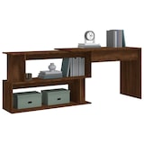 thumbnail of Scrivania ad angolo Rovere marrone 200x50x76 cm Modello Apex in derivati \u200b\u200bdel legno Metallo