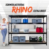 thumbnail of Profi Schwerlastregal Rhino | HxBxT 180x240x60cm | 4 Spanplatten-Ebenen 8mm | Fachlast 450kg | Schwarz