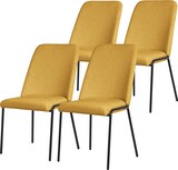 thumbnail of ML-Design Esszimmerstühle 4er-Set Senfgelb, gepolstert, Polyesterbezug, Metallbeine, mit Rückenlehne – Küchen-/Wohnzimmerstuhl