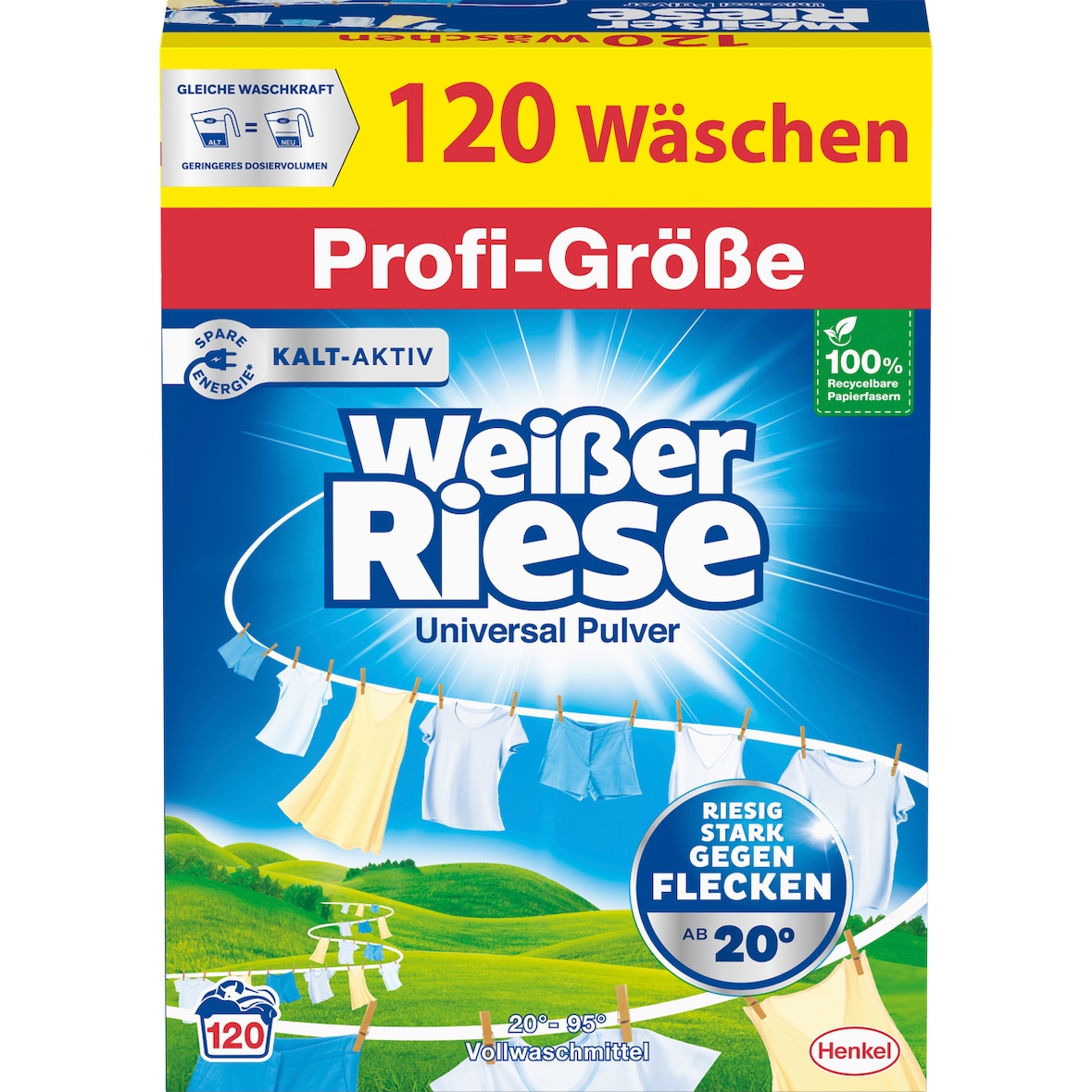 Weißer Riese Universal Vollwaschmittel, Pulver, 120 WL