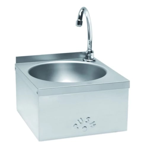 lave-mains a commande femorale en inox 400x340 mm