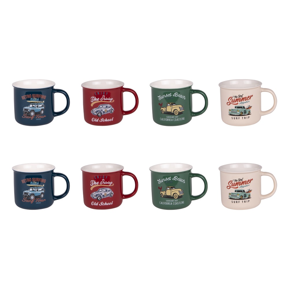 Coffret de 8 tasses Californy 10 cl -  10.00 cl Multicolore Rond Céramique Table Passion 9.00x7.00 cm