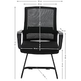 thumbnail of Sedie Visitatore Set x2 con Braccioli per Riunione Sala d'Attesa in Tessuto Nero Poltrone Ufficio 59x49x91 cm