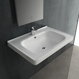 thumbnail of Alpenberger Gäste WC Waschbecken 65 cm Breit | Badezimmer Waschtisch Handwaschbecken Weiß | Keramik Hängewaschbecken mit Nano zur Wandmontage